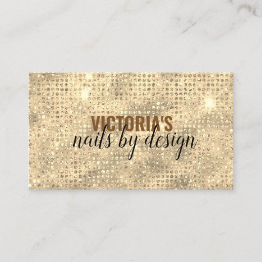 Elegante Nail Tech Diamond Glitzer Business Card Visitenkarte (Vorderseite)