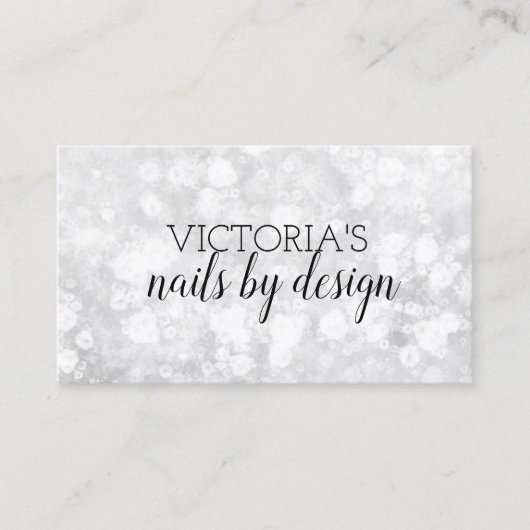 Elegante Nail Tech Marble Glitzer Business Card Visitenkarte (Vorderseite)