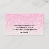 Elegante Nail Tech Pink Glitzer Business Card Visitenkarte (Rückseite)