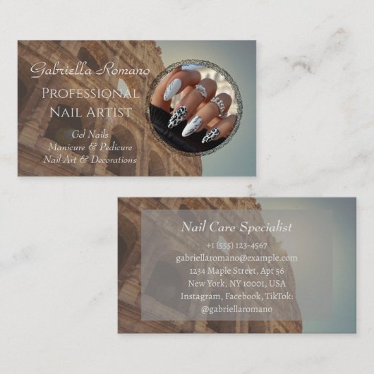 Elegante Nails Business Card - Bearbeitbar & profe Visitenkarte (Vorne/Hinten)