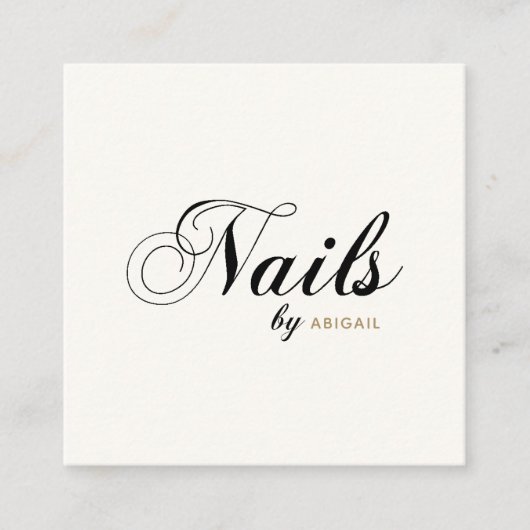 Elegante Nails nach "Name" QR Code Social Media El Quadratische Visitenkarte (Vorderseite)