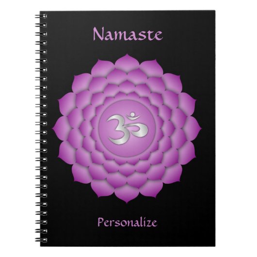 Elegante Namaste Violet Crown Chakra Persönlich ge Notizblock (Vorderseite)