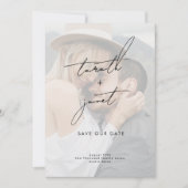 ELEGANTE NAMEN | 2 Foto QR-Code Rettete UNSER Datu Einladung (Vorderseite)