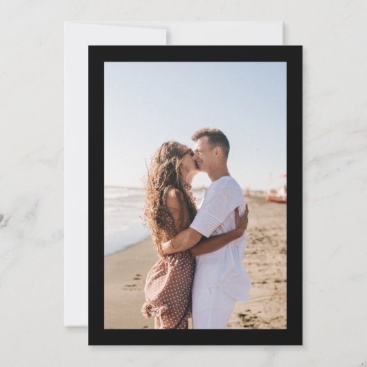 ELEGANTE NAMEN | 2 Foto QR-Code Rettete UNSER Datu Einladung (Rückseite)