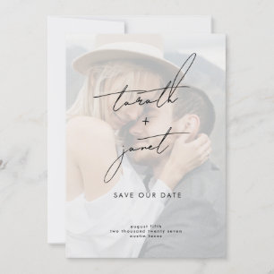 ELEGANTE NAMEN 2 Foto QR-Code Rettete UNSER Datu Einladung