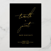 ELEGANTE NAMEN | Foto Custom Rettete UNSERE Daten Folieneinladung (Vorderseite)