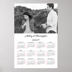 Elegante Namen für Paarfotos im Kalender 2027 Poster