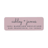 Elegante Namen Pastel Lila Hochzeit Rücksendeadres (Vorne)