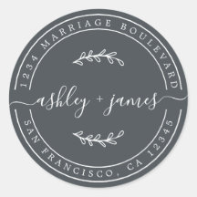 Elegante Namen Schwarz-weiße Hochzeiten Rücksendea