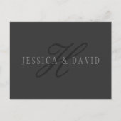 Elegante Namen und Monogramm | Dunkle und helle Gr Postkarte (Vorderseite)