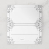 Elegante Namenskarten für Hochzeiten | Nadine (gra Platzkarte (Außenseite Aufgefaltet)