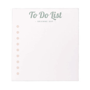 Elegante Namensvorlage für To-Do-Liste Rosafarbene Notizblock