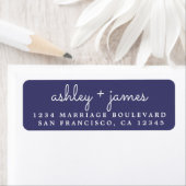 Elegante Names Navy Blue Wedding Rücksendeadresse (Insitu)
