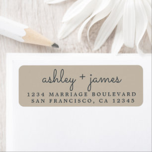 Elegante Names Shiitake Gray Wedding Rücksendeadre