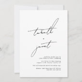 Elegante NAMES | Stilvolle Schwarz-Weiß-Hochzeit Einladung (Vorderseite)