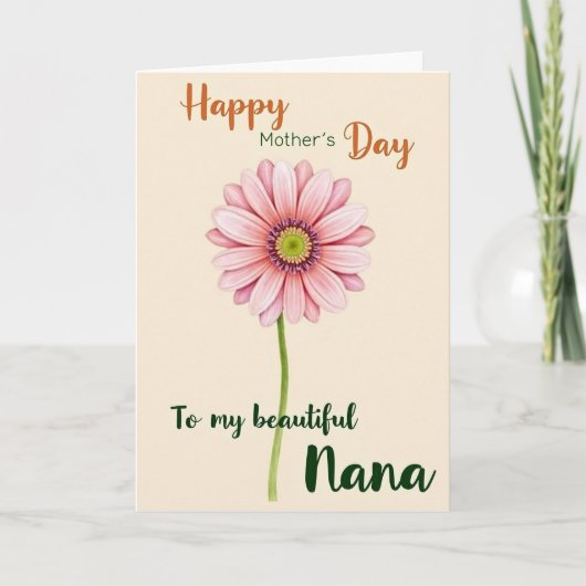 Elegante Nanas Tag Blume Karte (Vorderseite)