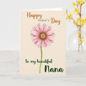 Elegante Nanas Tag Blume Karte (Gelbe Blume)