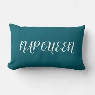 Elegante Nap Queen Schrift Teal Kissenbezug Lendenkissen