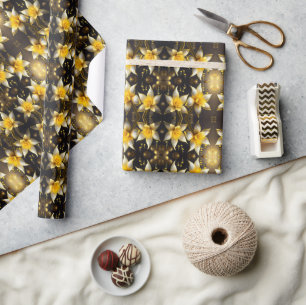 Elegante Narzissen mit Goldakzenten, Ostern Geschenkpapier