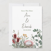 Elegante Native Floral Save the Date Card (Vorderseite)