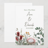 Elegante native Floral Save-the-Date-Karte Save The Date (Vorne/Hinten)