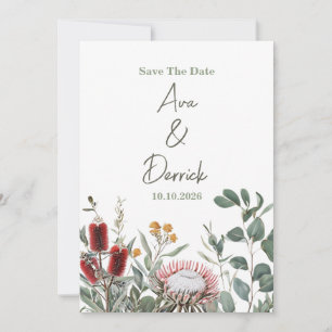 Elegante native Floral Save-the-Date-Karte Save The Date