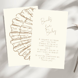 Elegante naturbelassene Clam-Muschel Bücher für Ba Begleitkarte