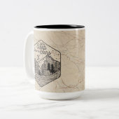 Elegante Nature Beige Marmor Keramik Zweifarbige Tasse (Vorderseite Links)