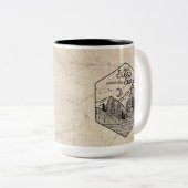 Elegante Nature Beige Marmor Keramik Zweifarbige Tasse (VorderseiteRechts)