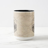 Elegante Nature Beige Marmor Keramik Zweifarbige Tasse (Mittel)