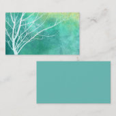 Elegante Naturkunst Aquarellblau und Weiß Visitenkarte (Vorne/Hinten)