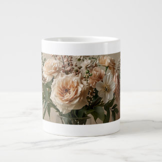 Elegante natürliche Blumen-Kaffeetasse – Botanisch Jumbo-Tasse