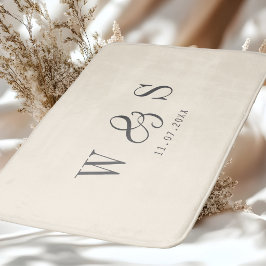Elegante natürliche Creme erste Hochzeit Paare Badematte