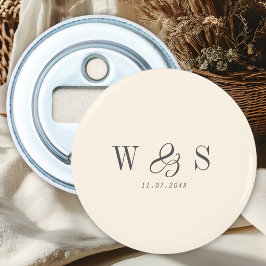 Elegante natürliche Creme erste Hochzeit Paare Flaschenöffner
