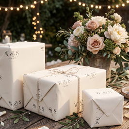 Elegante natürliche Creme erste Hochzeit Paare Geschenkpapier