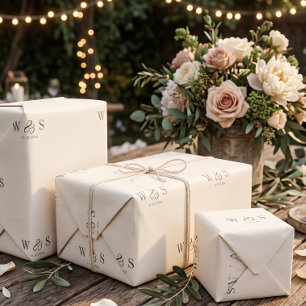 Elegante natürliche Creme erste Hochzeit Paare Geschenkpapier