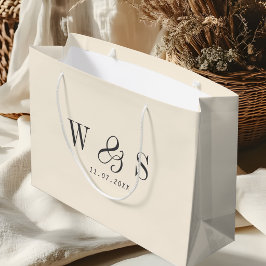 Elegante natürliche Creme erste Hochzeit Paare Große Geschenktüte