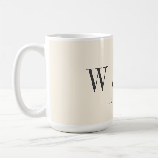 Elegante natürliche Creme erste Hochzeit Paare Kaffeetasse (Links)