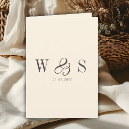 Elegante natürliche Creme erste Hochzeit Paare Karte