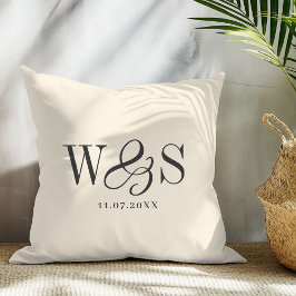 Elegante natürliche Creme erste Hochzeit Paare Kissen