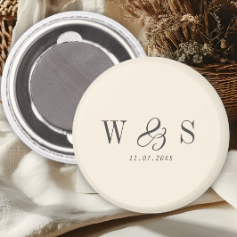 Elegante natürliche Creme erste Hochzeit Paare Magnet