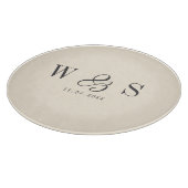 Elegante natürliche Creme erste Hochzeit Paare Schneidebrett (Ecke)