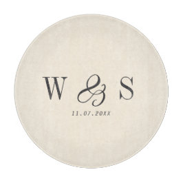 Elegante natürliche Creme erste Hochzeit Paare Schneidebrett