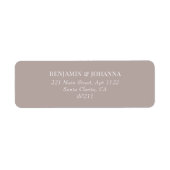 Elegante natürliche Creme-Hochzeit-Rücksendeadress (Vorne)