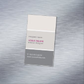 Elegante natürliche Farbe Stripes Innenarchitekten Magnetische Visitenkarte (Beispiel)