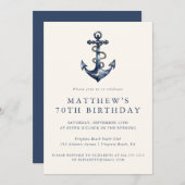 Elegante Nautical Anchor Erwachsene Party Einladun Einladung (Vorne/Hinten)