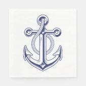 Elegante Nautical Anchor Sailor Navy Blue Wedding Serviette (Vorderseite)