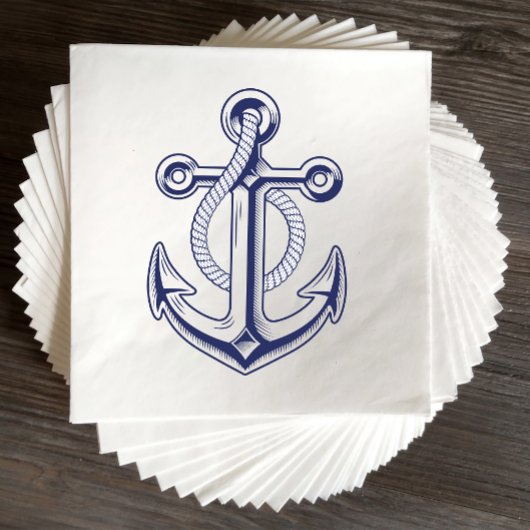 Elegante Nautical Anchor Sailor Navy Blue Wedding Serviette