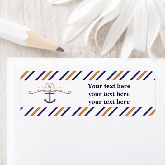 Elegante nautical Anchor Striping Address Labels (Insitu)