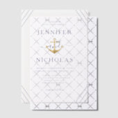 Elegante Nautical Anchor Wedding Pergament Einladungen (Versetzt (Einladung))